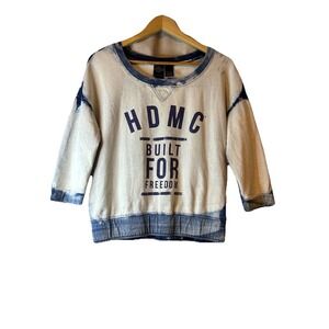 Harley Davidson Signature HD MC "Built For Freedom" Sweatshirt Womens Size Med